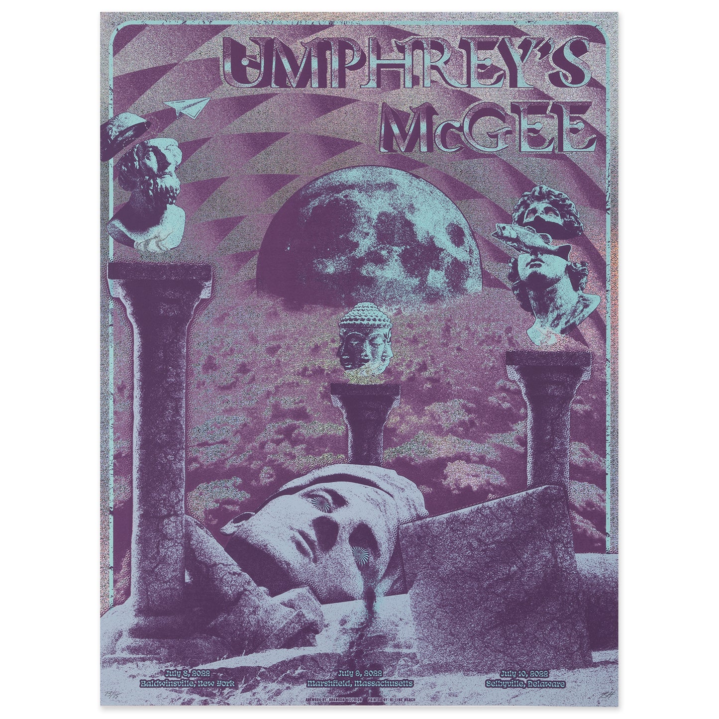 Badlwinsville, NY/Marshville, MA/Selbyville, DE Foil Poster by Brandon Helfrich