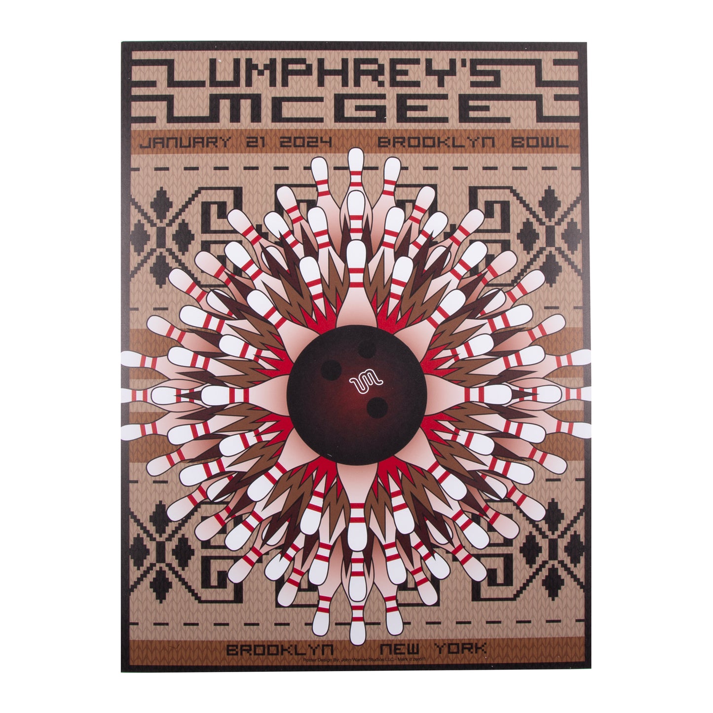 Brooklyn, NY Brooklyn Bowl 2024 Poster by John Warner Studios