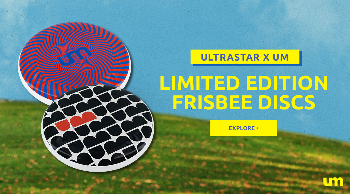 Ultrastar and UM collab. Limited edition frisbee discs. Shop now.
