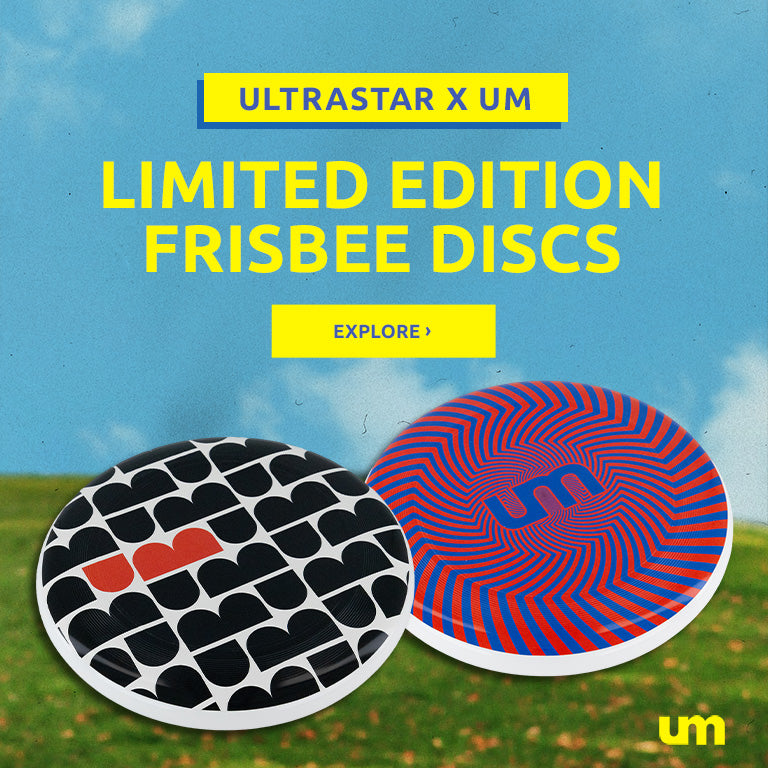 Ultrastar and UM collab. Limited edition frisbee discs. Shop now.