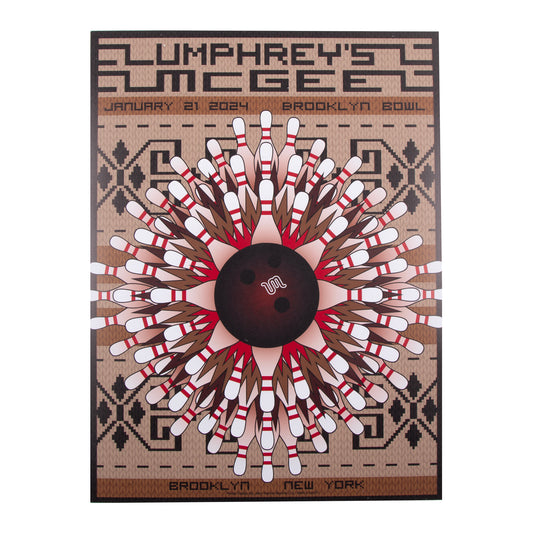 Brooklyn, NY Brooklyn Bowl 2024 Poster by John Warner Studios