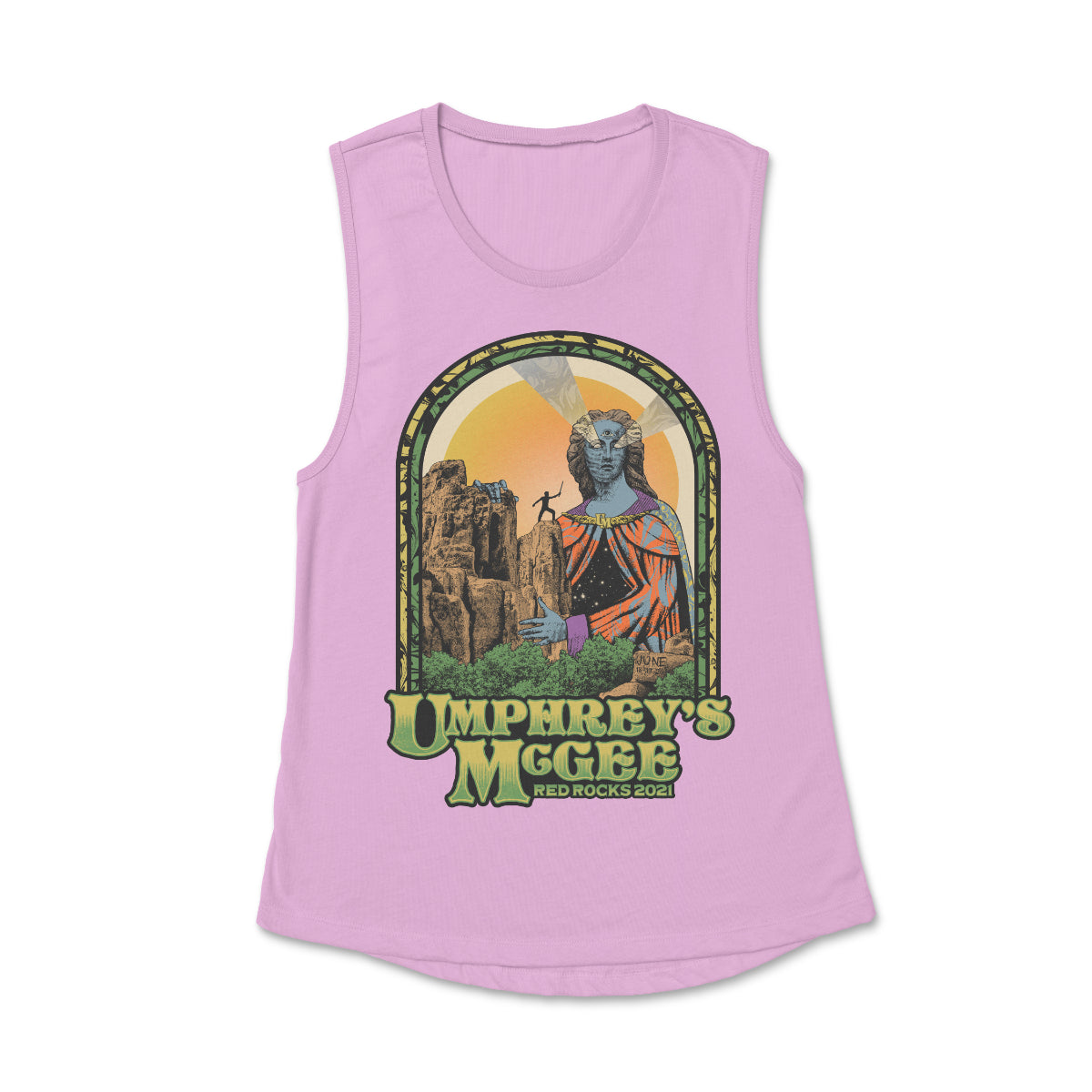 Laser Eyes Ladies Lilac Muscle Tank